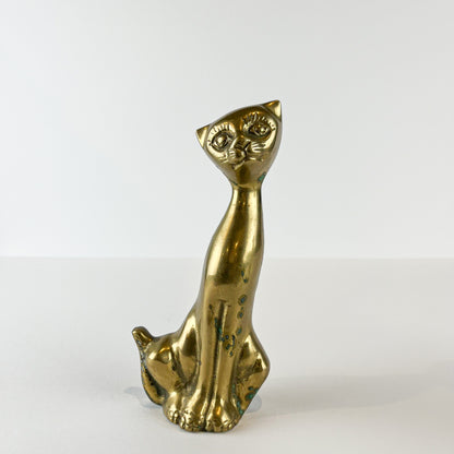 Brass Siamese Cats Figurine Set