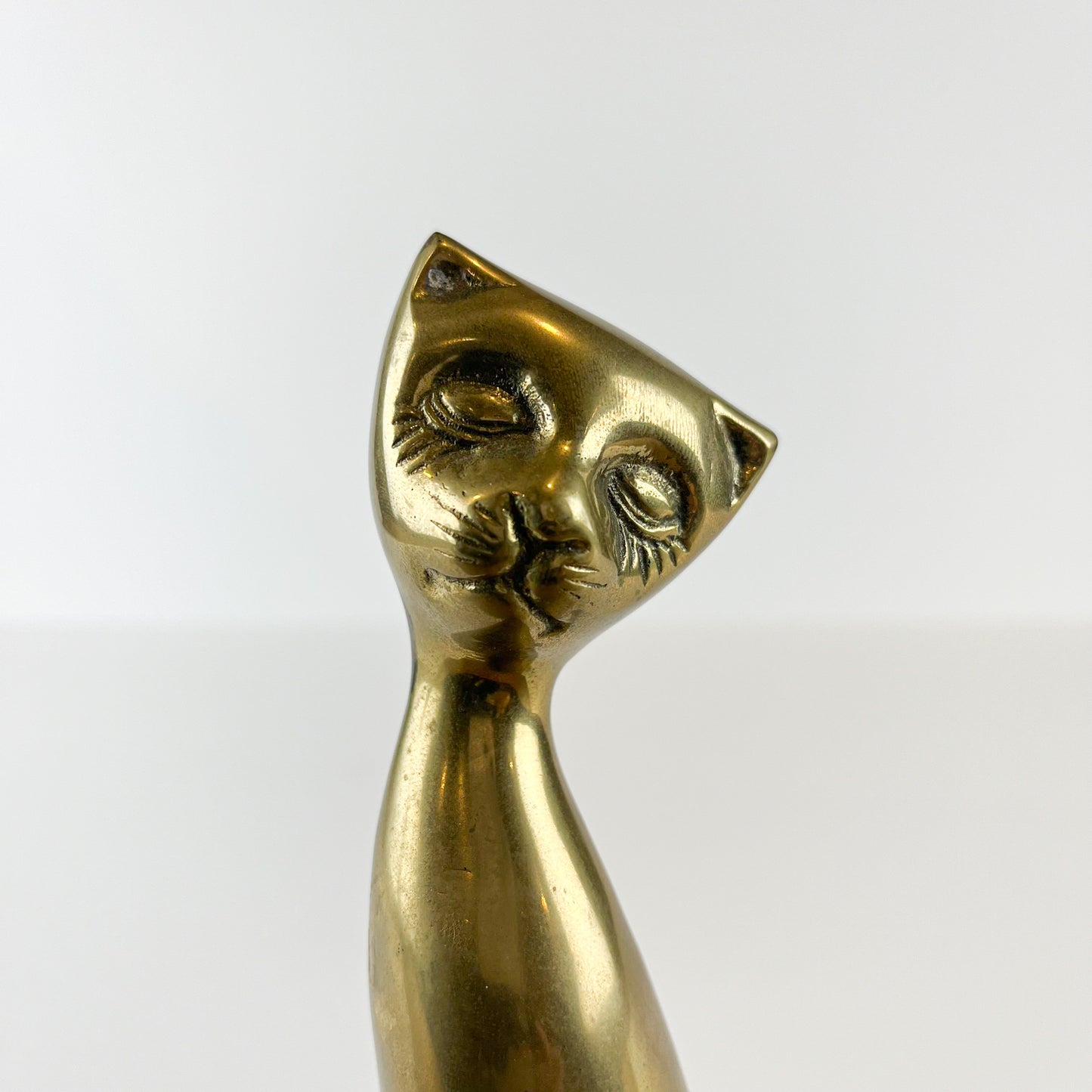 Brass Siamese Cats Figurine Set