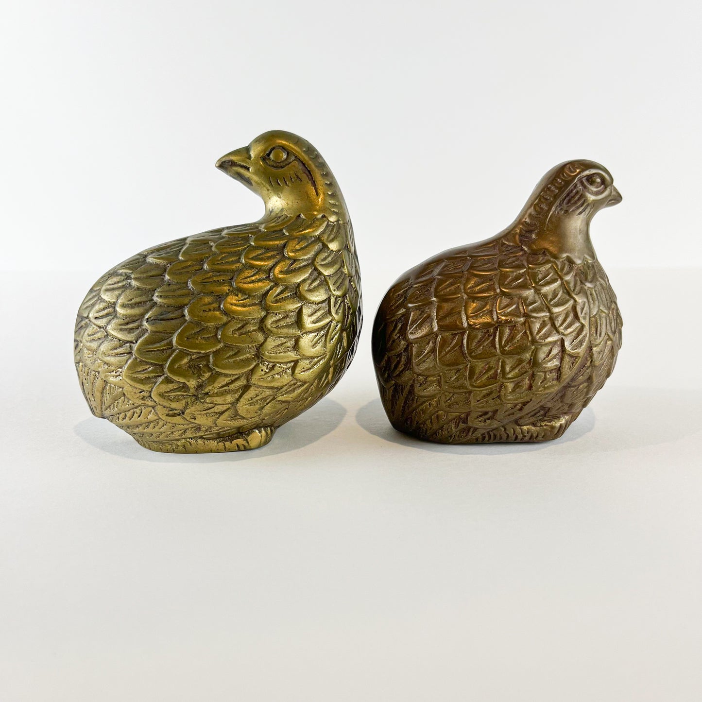 Brass Quail Bird Set