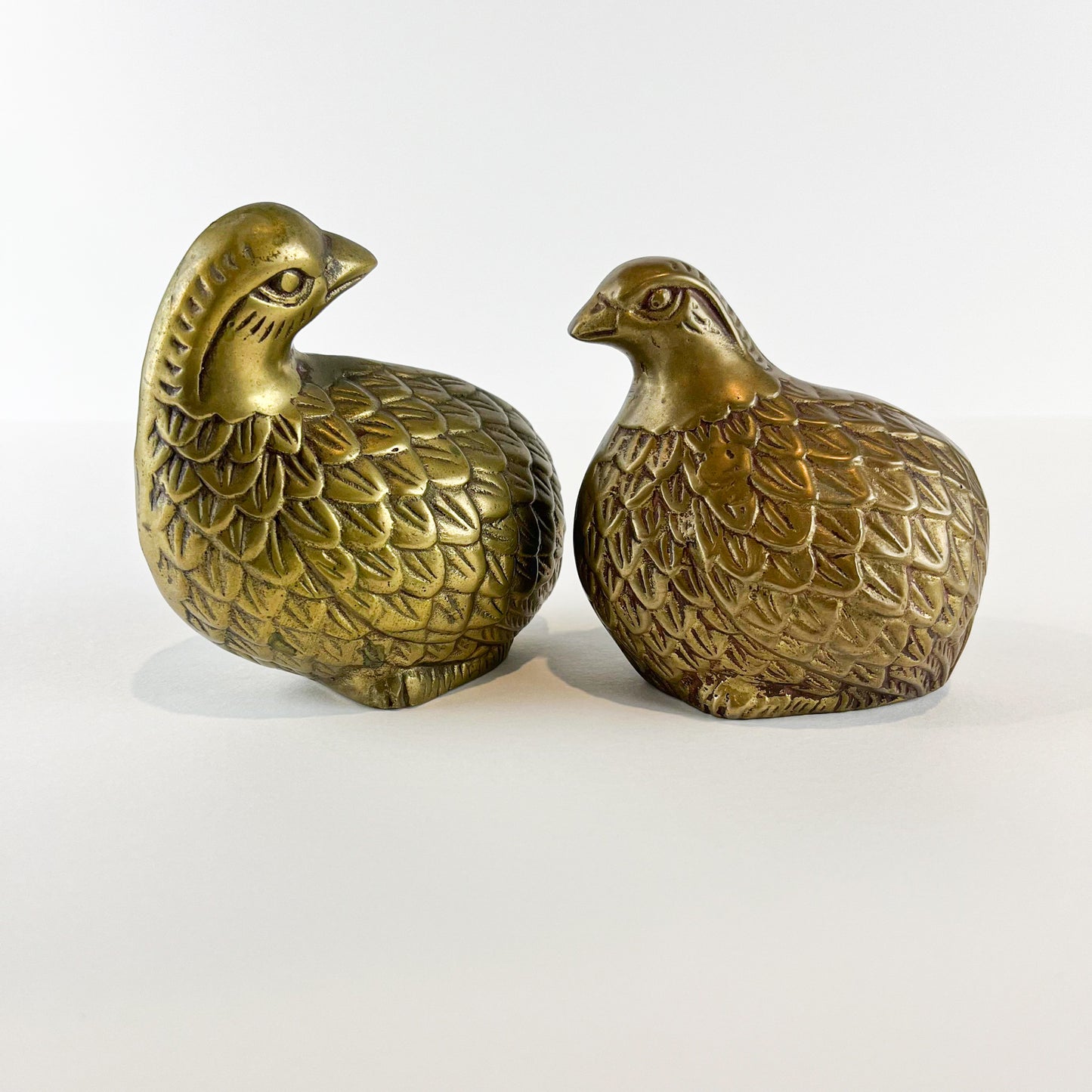 Brass Quail Bird Set