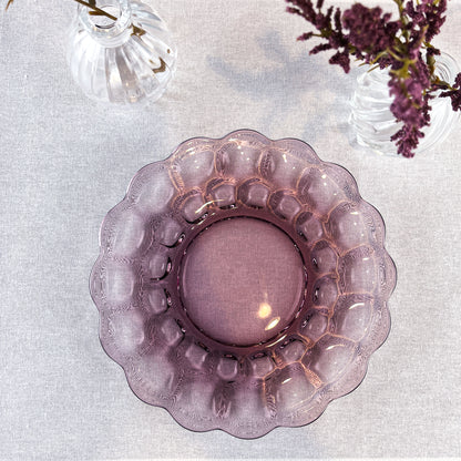 Imperial Glass Provincial Amethyst Thumbprint Salad Luncheon Plates - Set of 4