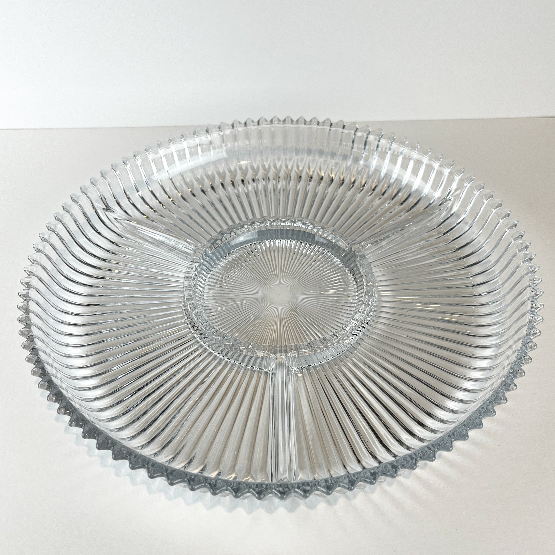 Vintage Mikasa Diamond Fire Cut Crystal Serving Platter Divided